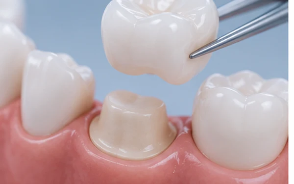 Coroană dentară estetică din ceramică – reconstrucție premium