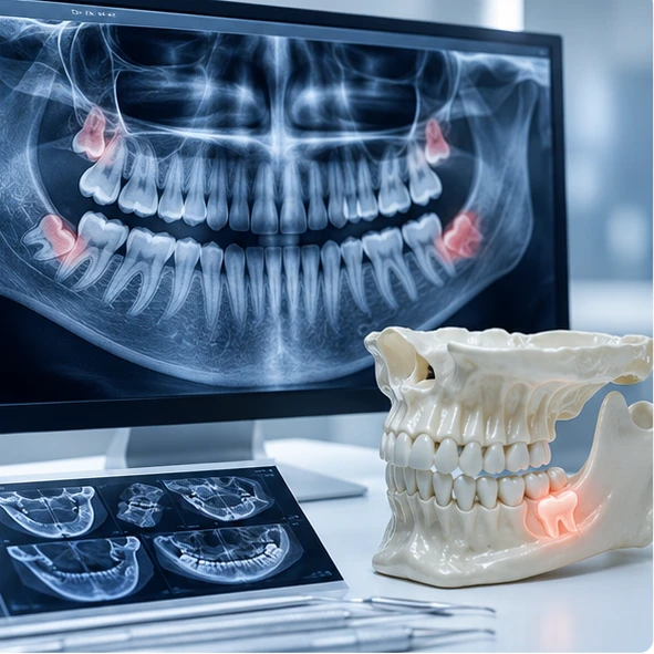 Extracții dentare Sector 2 – radiografie panoramică și planificare chirurgicală la Clinica Rodenta