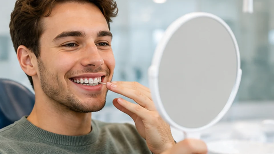Aparat dentar adulți Sector 2 Aparat dentar adulți Sector 2 – pacient adult mulțumit de rezultatul ortodontic la Clinica Rodenta