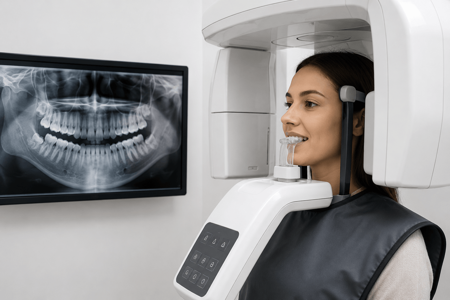 Radiologie dentară digitală Sector 2 – pacient la CBCT și radiografie panoramică Clinica Rodenta
